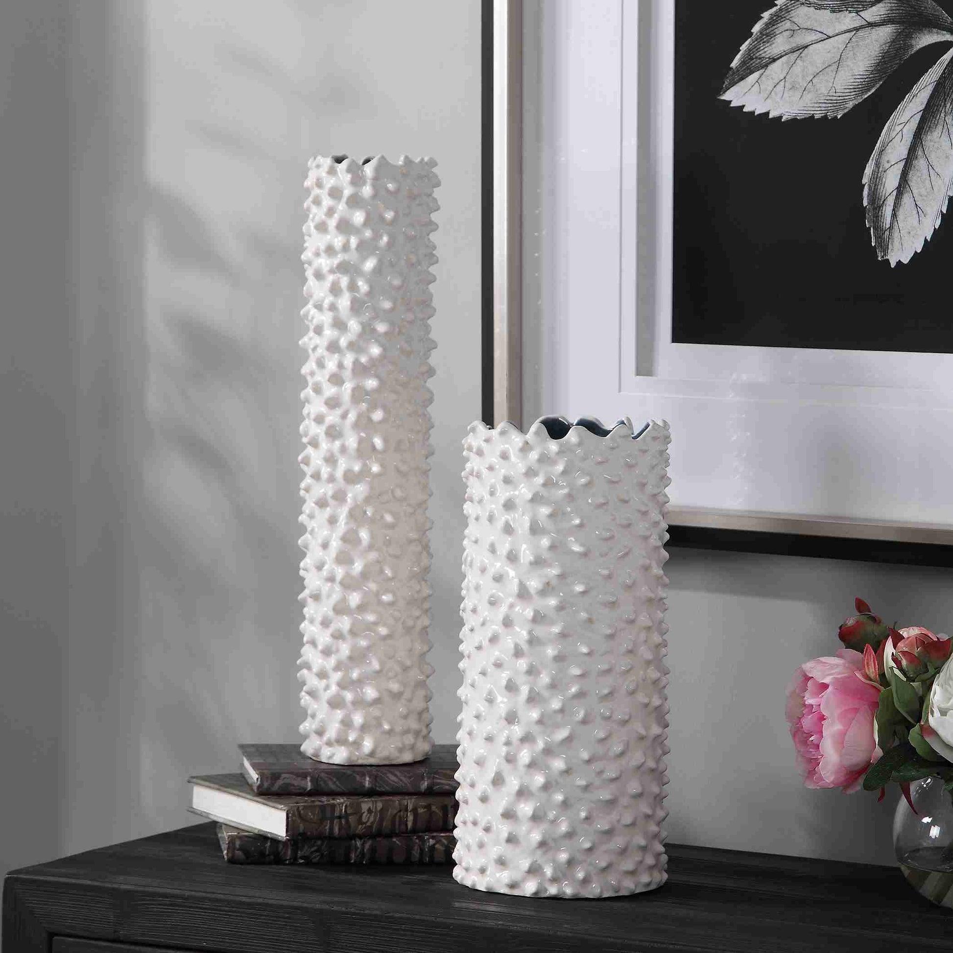 Uttermost Ciji White Vases,Set Of 2 | Vases | Modishstore - 2