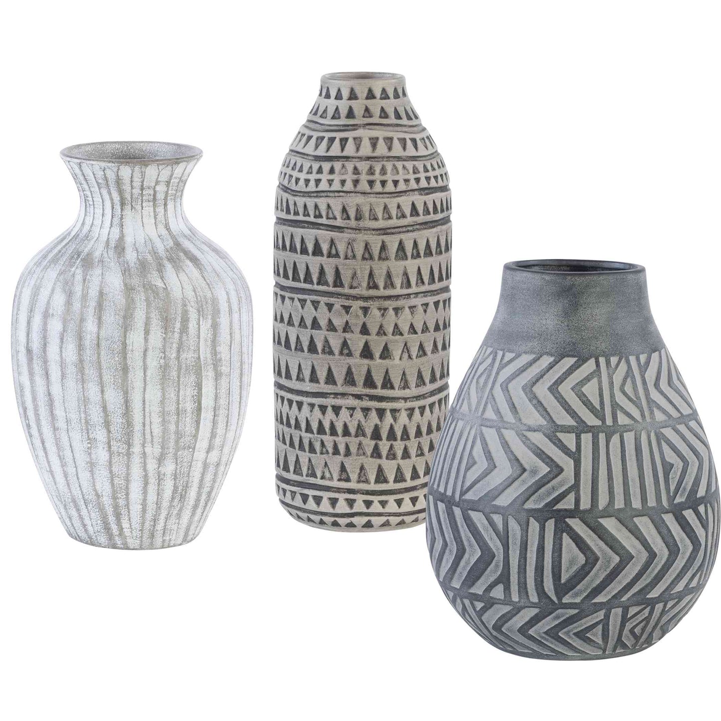 Uttermost Natchez Geometric Vases, Set Of 3 | Vases | Modishstore