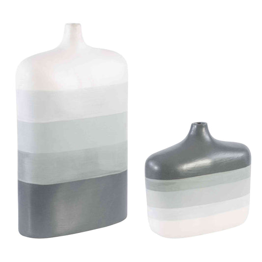 Uttermost Guevara Striped Gray Vases, Set Of 2 | Vases | Modishstore