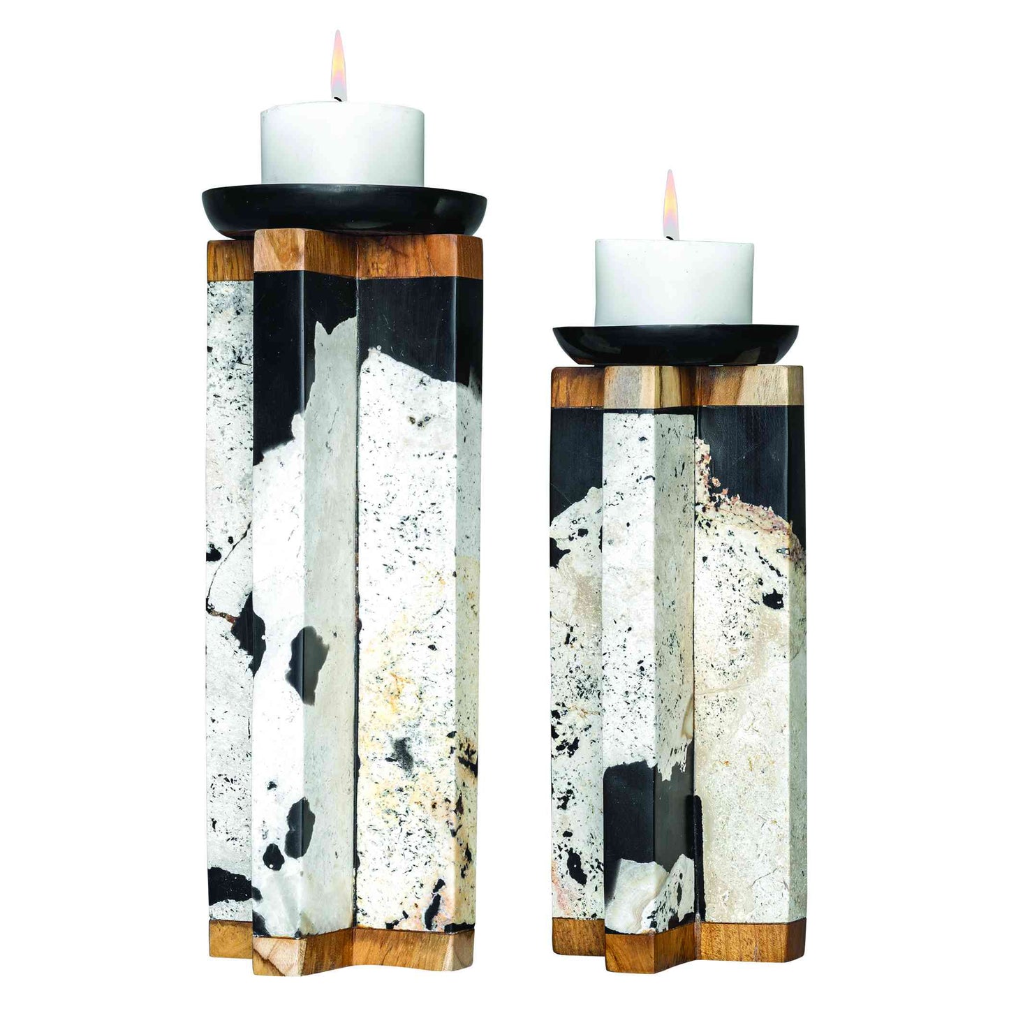Uttermost Illini Stone Candleholders, Set Of 2 | Candle Holders | Modishstore