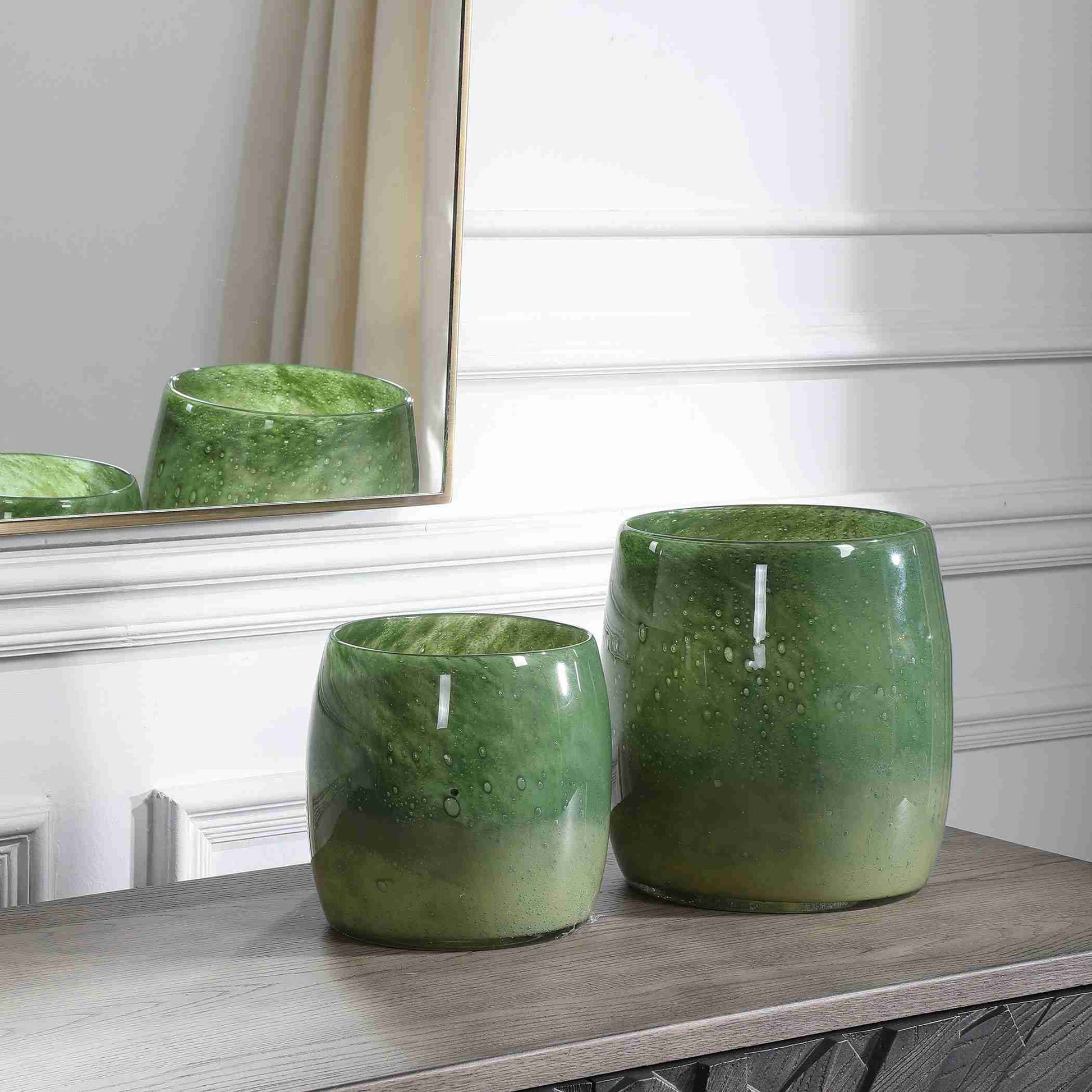 Uttermost Matcha Green Glass Vases, Set Of 2 | Vases | Modishstore - 2
