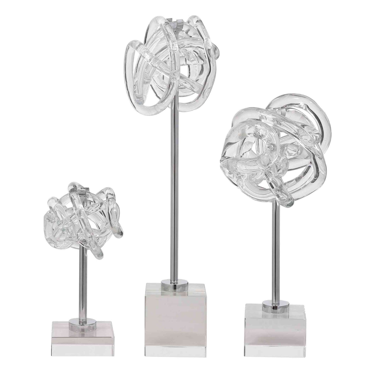 Uttermost Neuron Glass Table Top Sculptures, Set Of 3 | Sculptures | Modishstore - 3