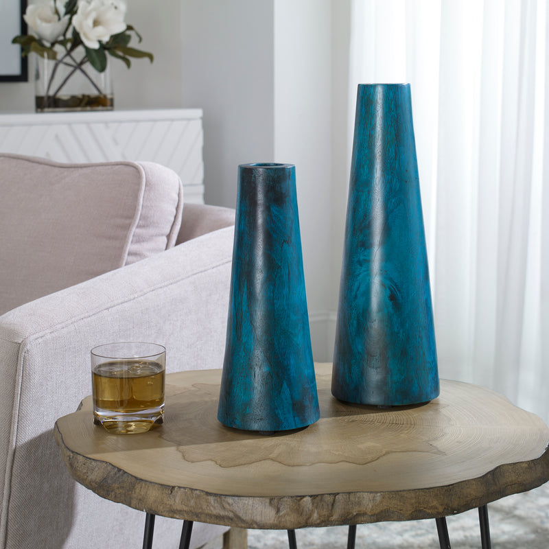 Uttermost Mambo Blue Vases, S/2 | Modishstore | Vases