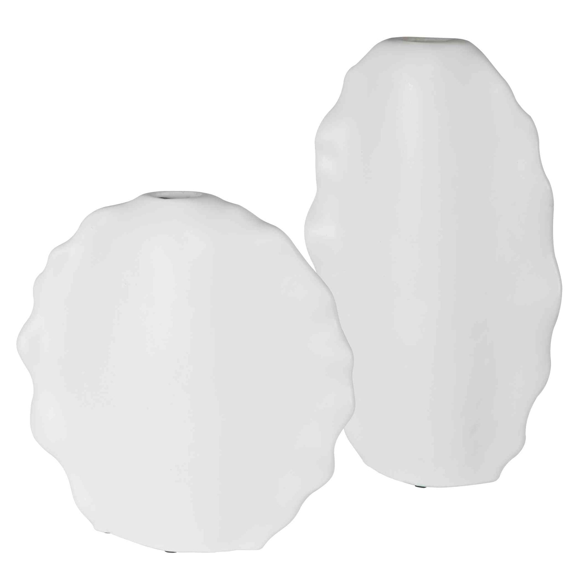 Uttermost Ruffled Feathers Modern White Vases, Set Of 2 | Vases | Modishstore - 2
