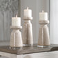 Uttermost Kyan Ceramic Candleholders, S/3 | Modishstore | Candle Holders