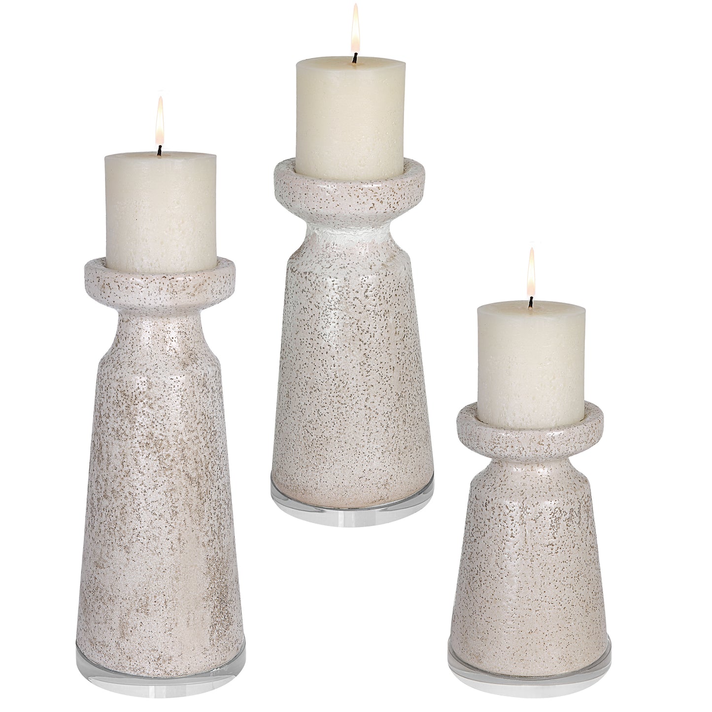 Uttermost Kyan Ceramic Candleholders, S/3 | Modishstore | Candle Holders-2