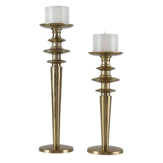 Uttermost Highclere Gold Candleholders, Set Of 2 | Candle Holders | Modishstore