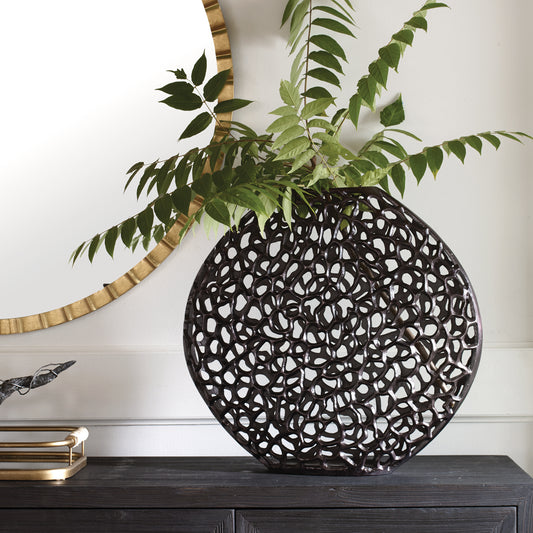Uttermost Web Dark Bronze Vase | Vases | Modishstore
