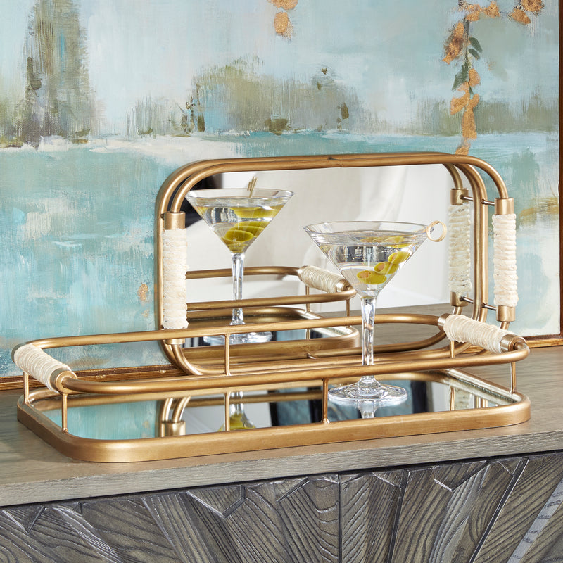 Uttermost Rosea Brushed Gold Trays, Set Of 2 | Decorative Bowls | Modishstore