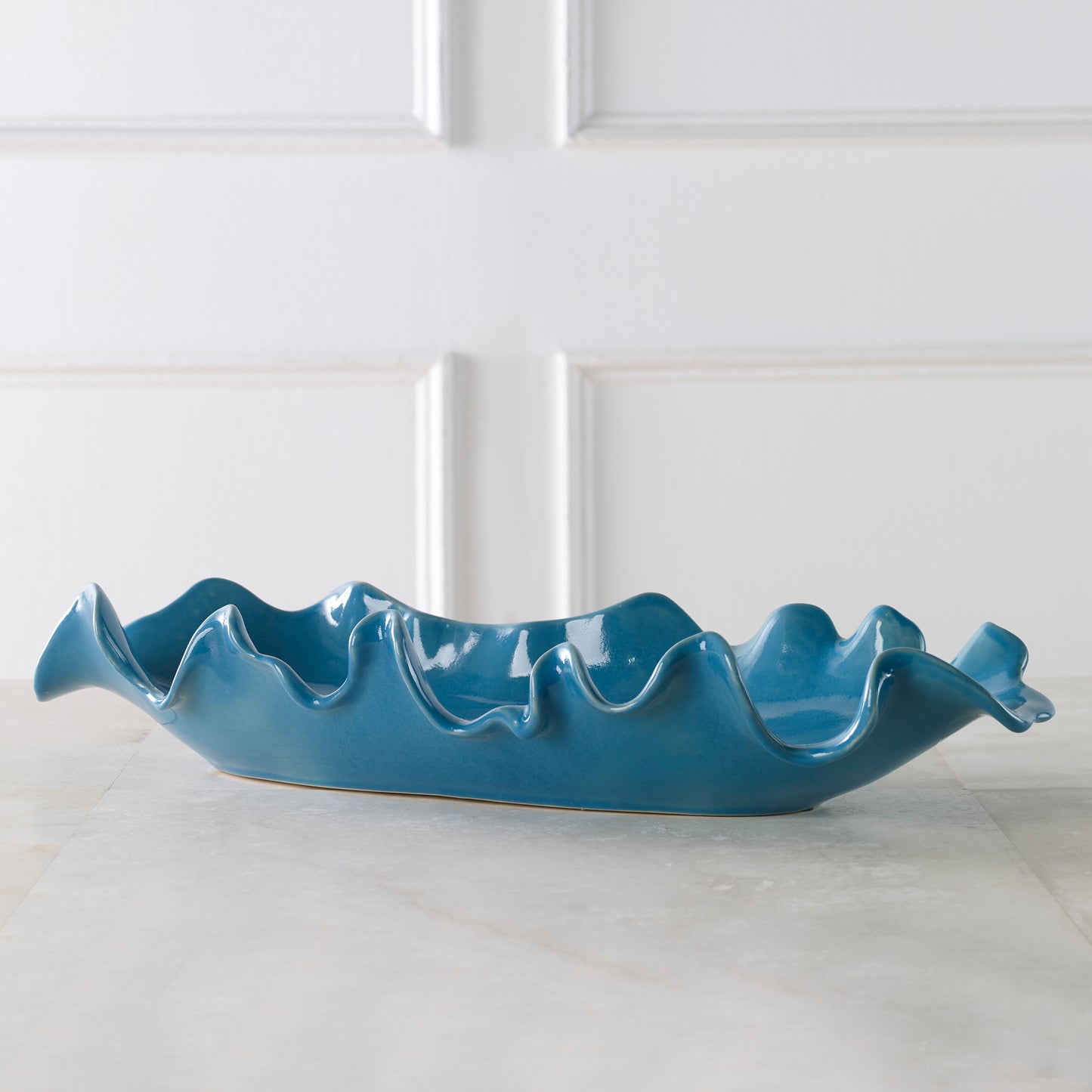 Uttermost Ruffled Feathers Blue Bowl | Decorative Bowls | Modishstore - 3