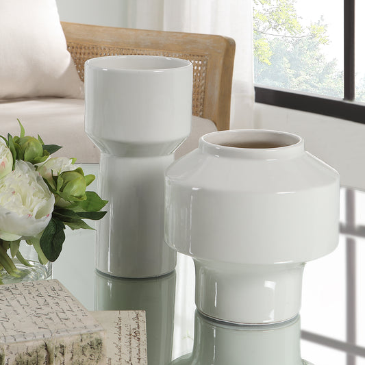 Uttermost Illumina Abstract White Vases, Set/2 | Vases | Modishstore