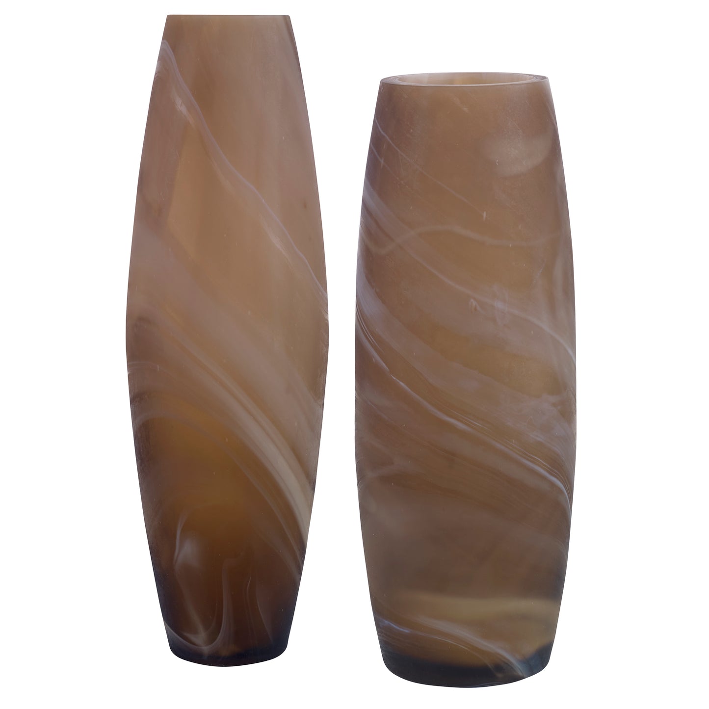 Uttermost Delicate Swirl Caramel Glass Vases, Set/2 | Vases | Modishstore - 2