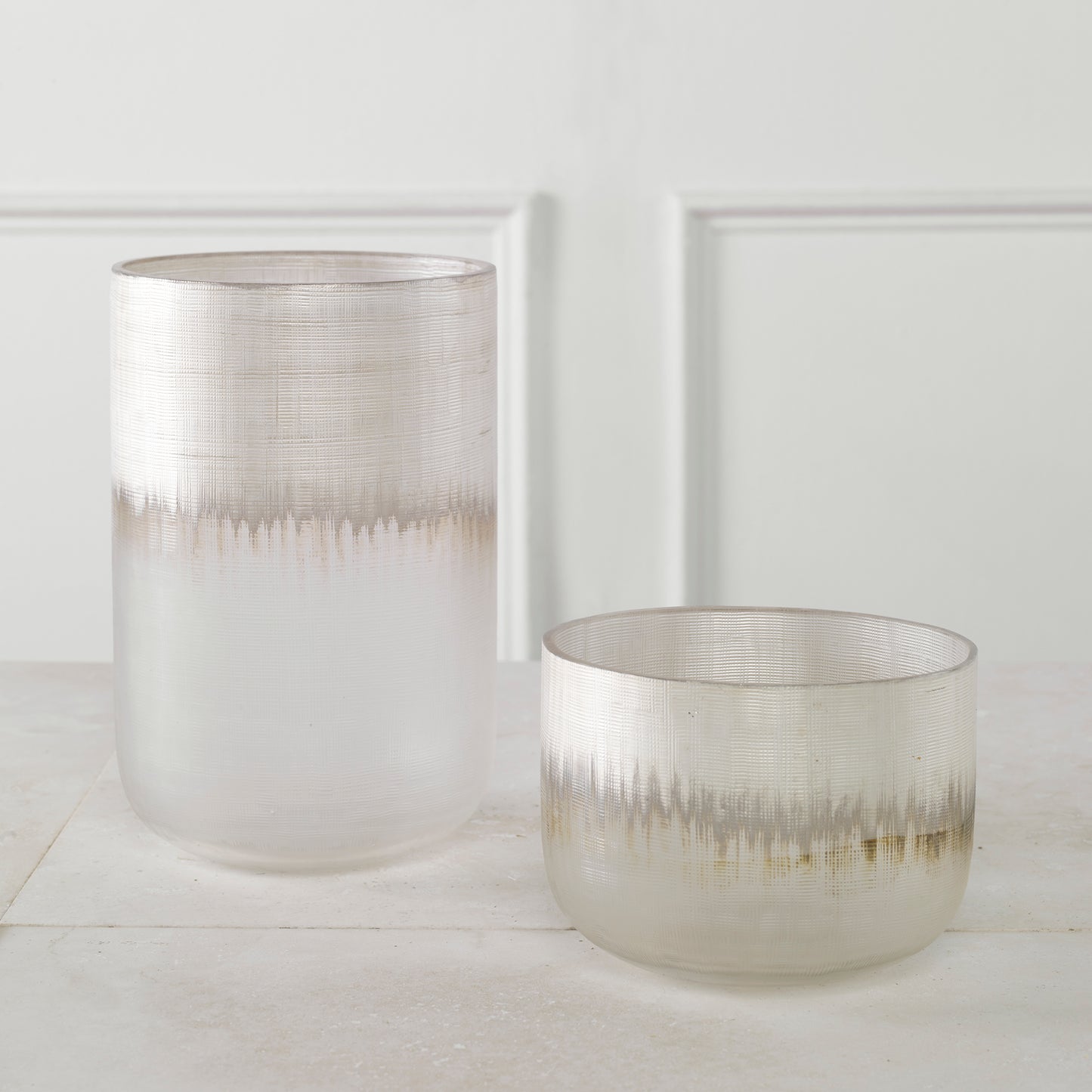 Uttermost Frost Silver Drip Glass Vases, Set/2 | Vases | Modishstore - 3