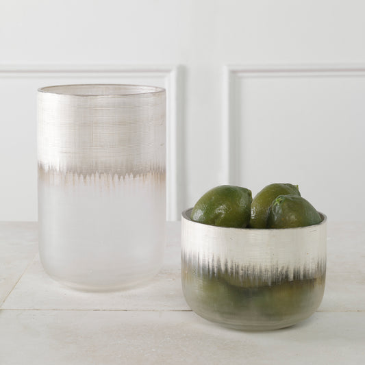 Uttermost Frost Silver Drip Glass Vases, Set/2 | Vases | Modishstore