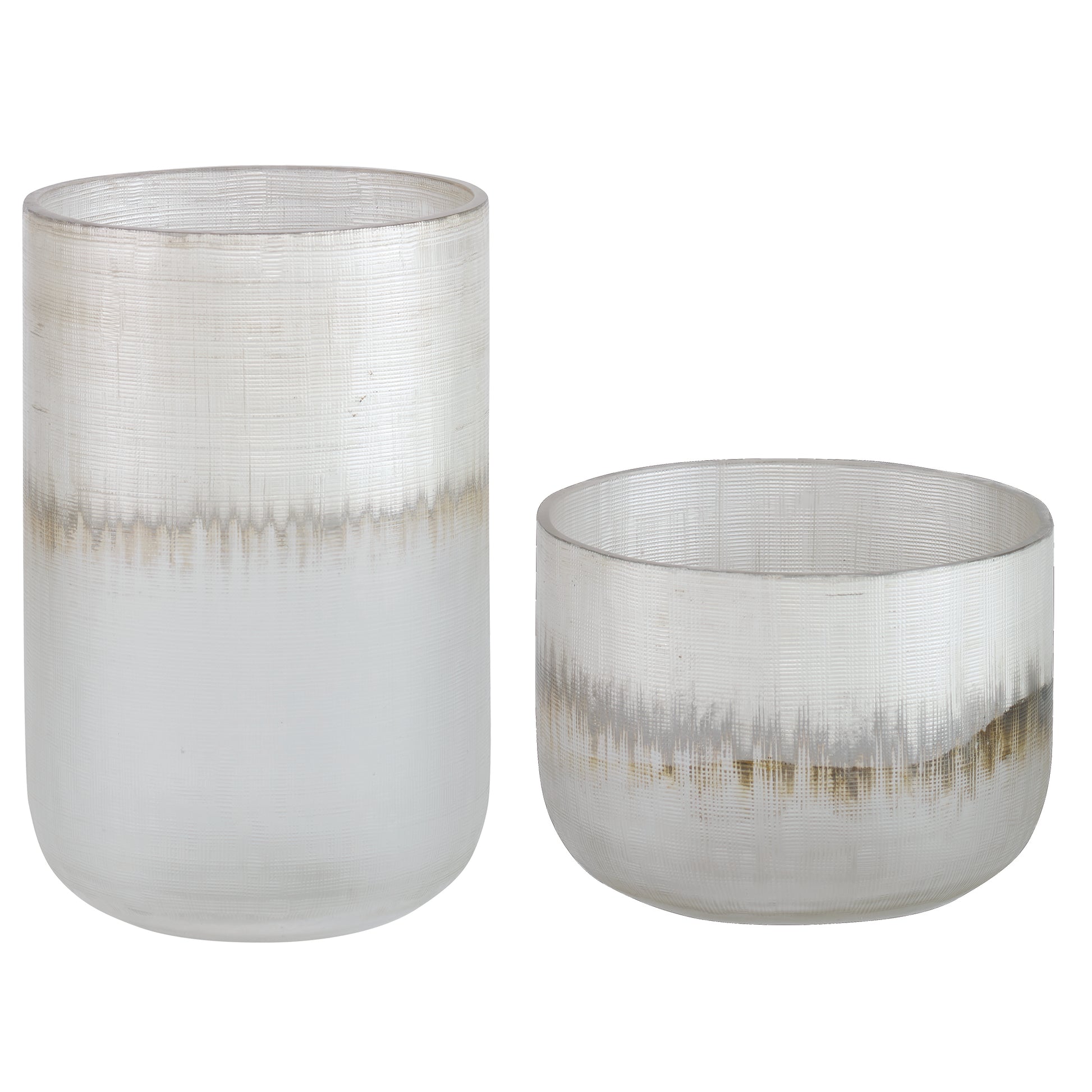 Uttermost Frost Silver Drip Glass Vases, Set/2 | Vases | Modishstore - 2