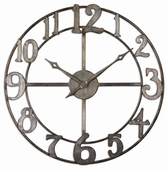 Uttermost Delevan 32" Metal Wall Clock | Clocks | Modishstore