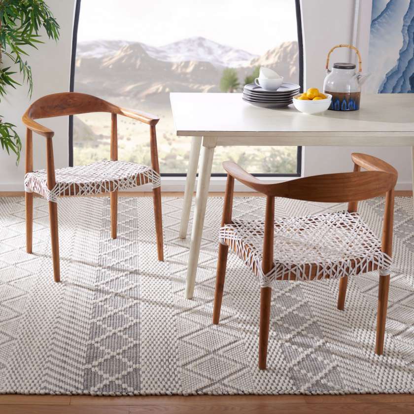 Safavieh Juneau Leather Woven Accent Chair | Accent Chairs | Modishstore - 2