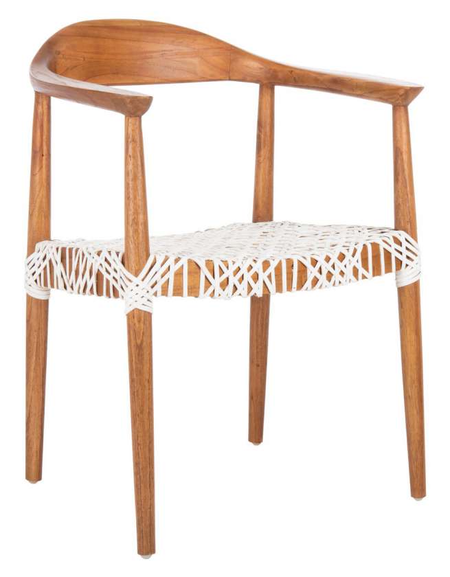 Safavieh Juneau Leather Woven Accent Chair | Accent Chairs | Modishstore - 4