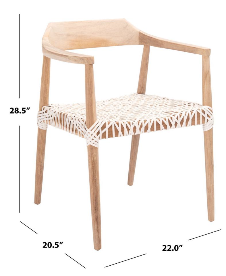 Safavieh Munro Leather Woven Accent Chair | Accent Chairs | Modishstore - 4