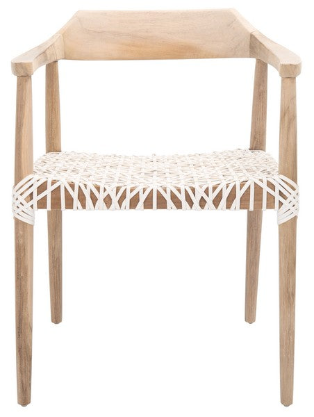 Safavieh Munro Leather Woven Accent Chair | Accent Chairs | Modishstore - 1