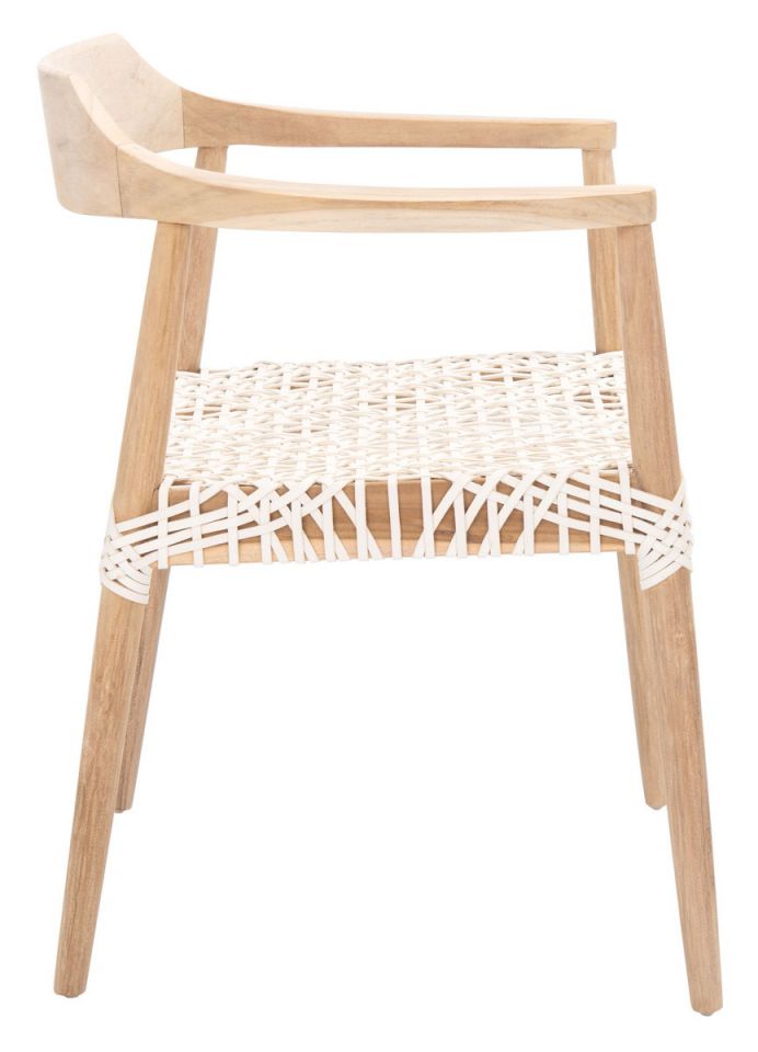 Safavieh Munro Leather Woven Accent Chair | Accent Chairs | Modishstore - 3