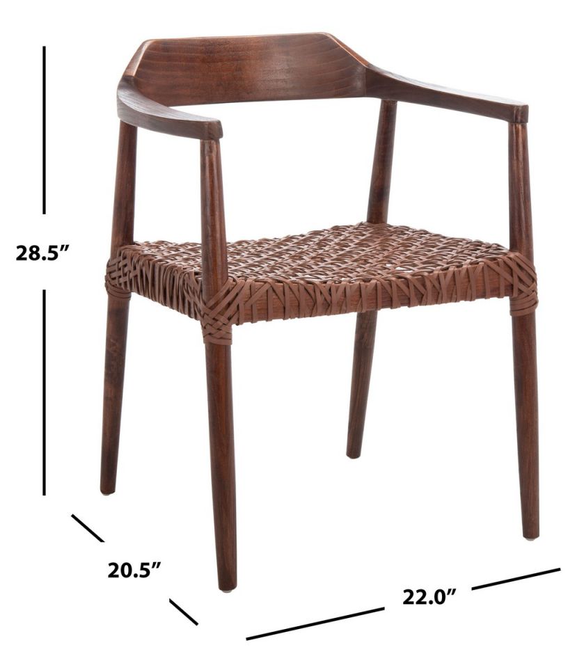 Safavieh Munro Leather Woven Accent Chair | Accent Chairs | Modishstore - 8