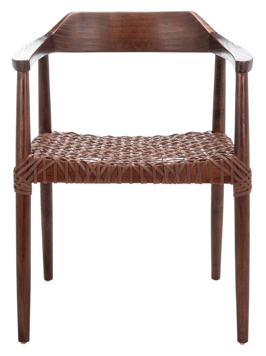 Safavieh Munro Leather Woven Accent Chair | Accent Chairs | Modishstore - 5