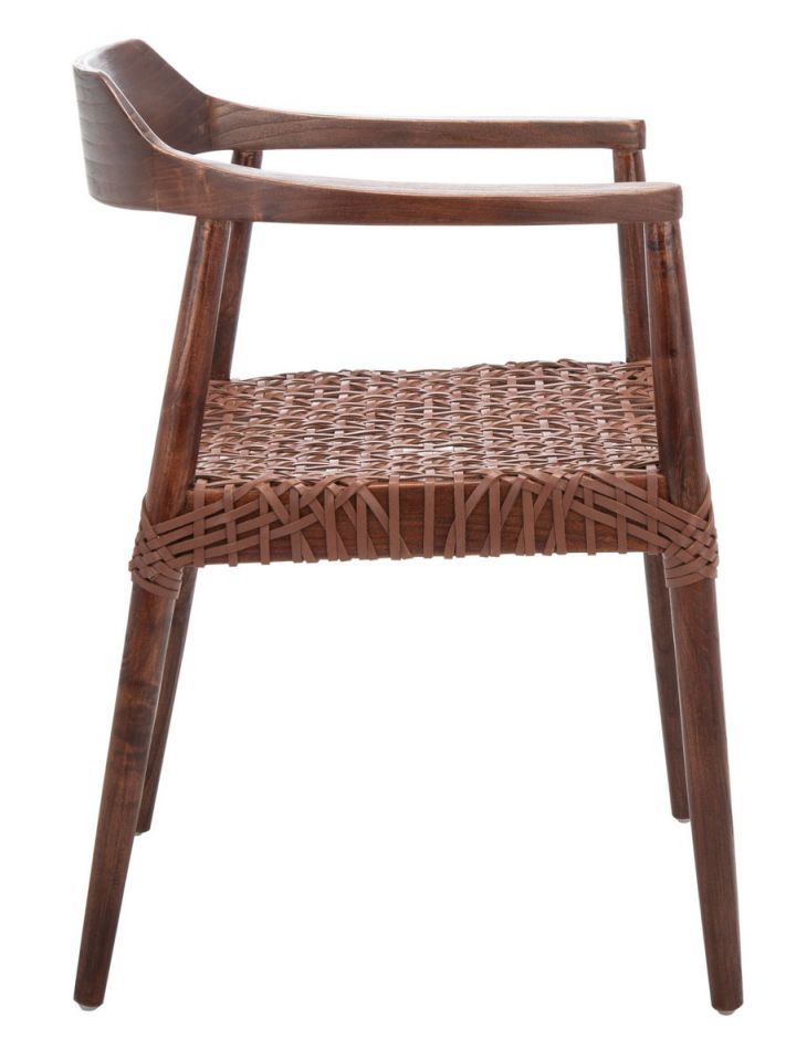 Safavieh Munro Leather Woven Accent Chair | Accent Chairs | Modishstore - 7