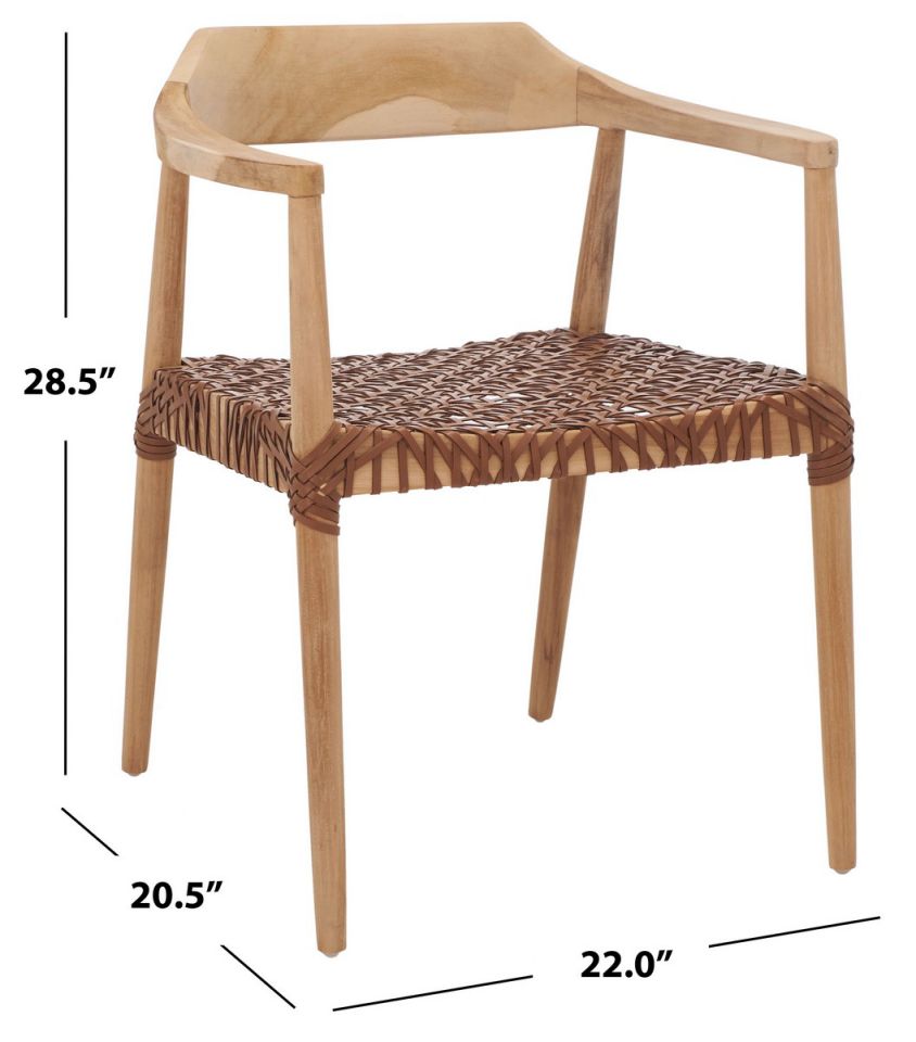 Safavieh Munro Leather Woven Accent Chair | Accent Chairs | Modishstore - 11