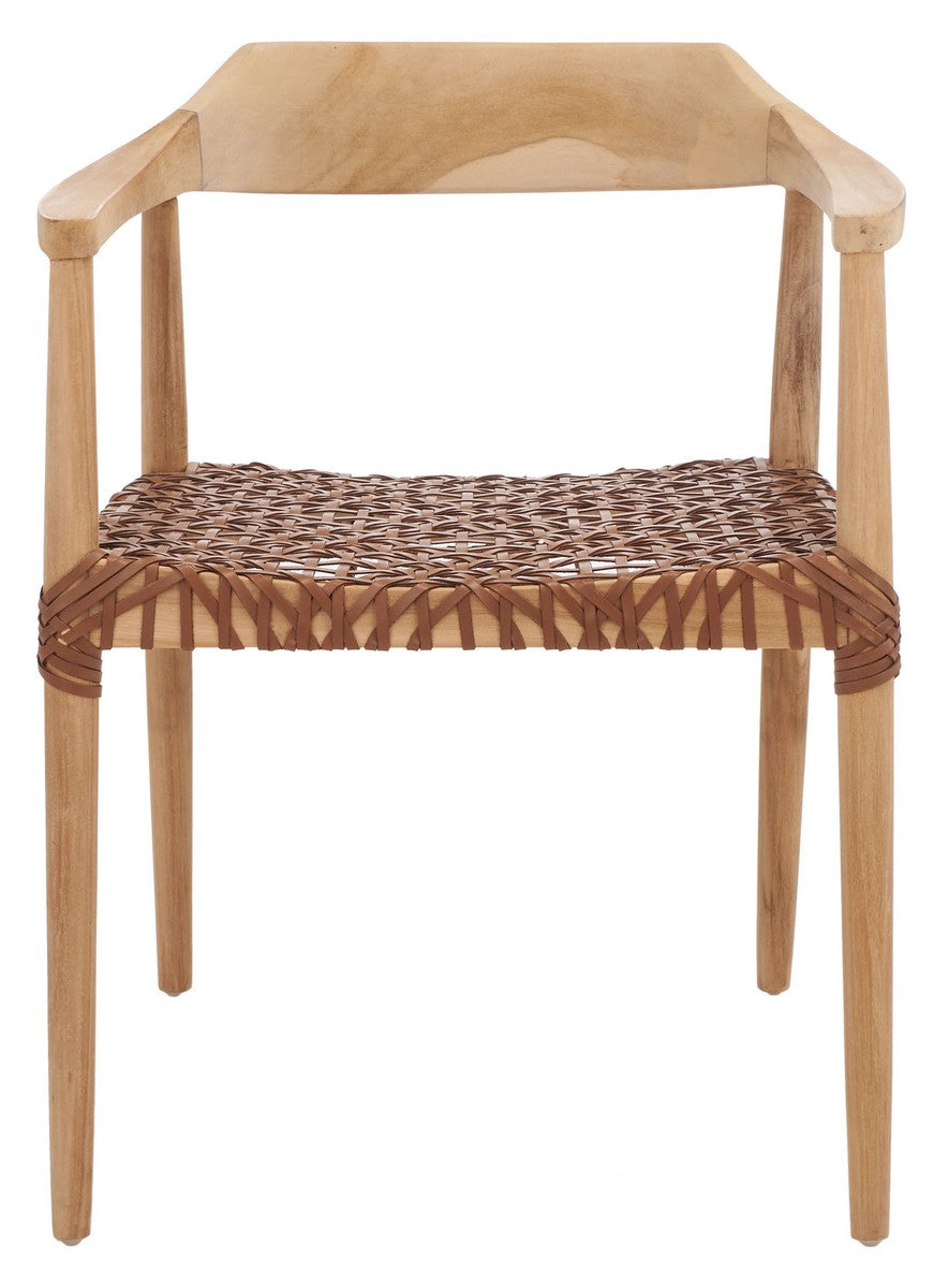 Safavieh Munro Leather Woven Accent Chair | Accent Chairs |  Modishstore  - 9