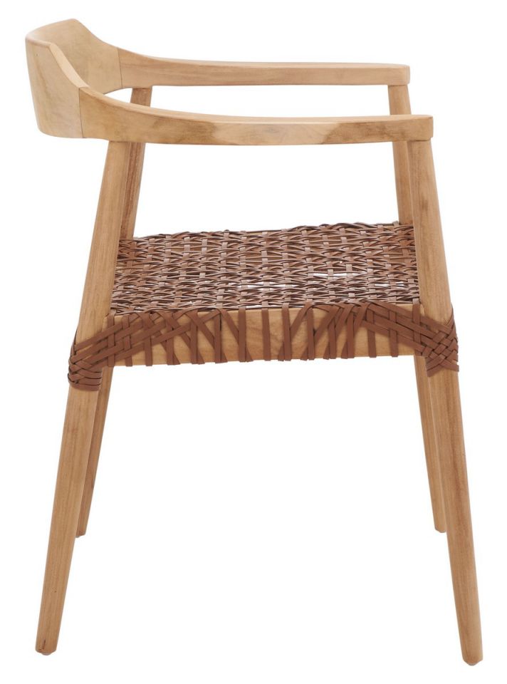 Safavieh Munro Leather Woven Accent Chair | Accent Chairs | Modishstore - 12