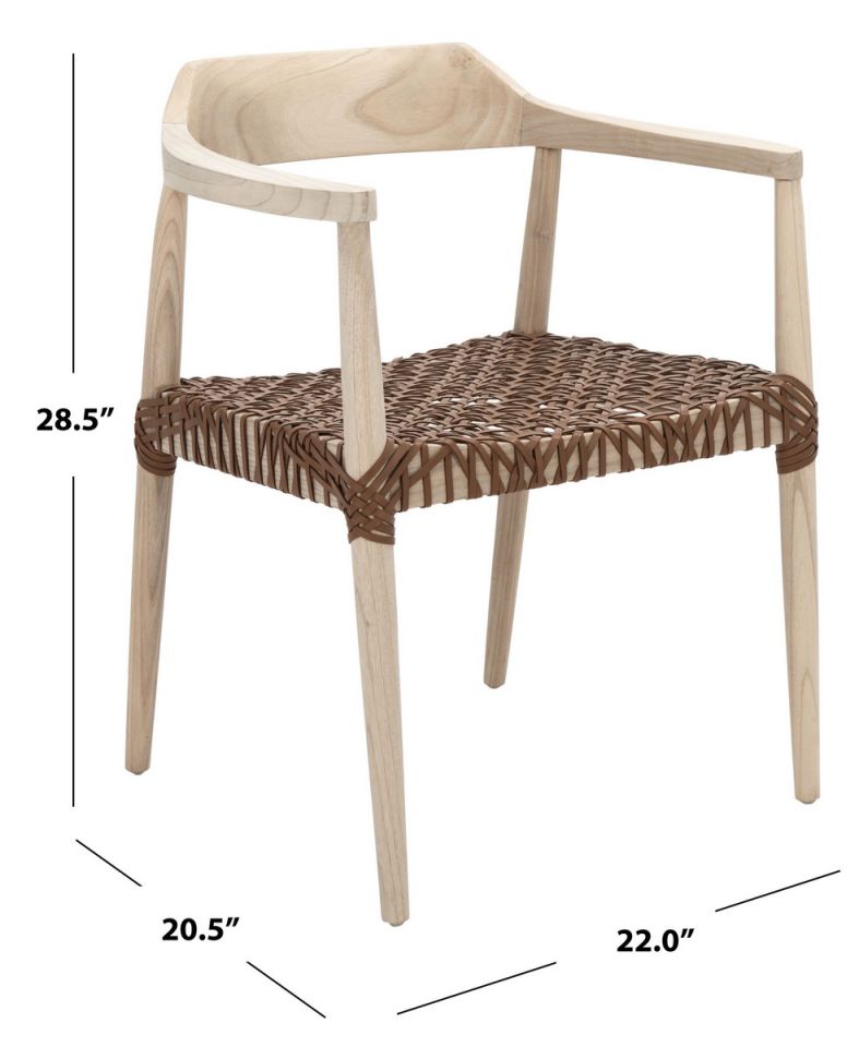 Safavieh Munro Leather Woven Accent Chair | Accent Chairs | Modishstore - 15