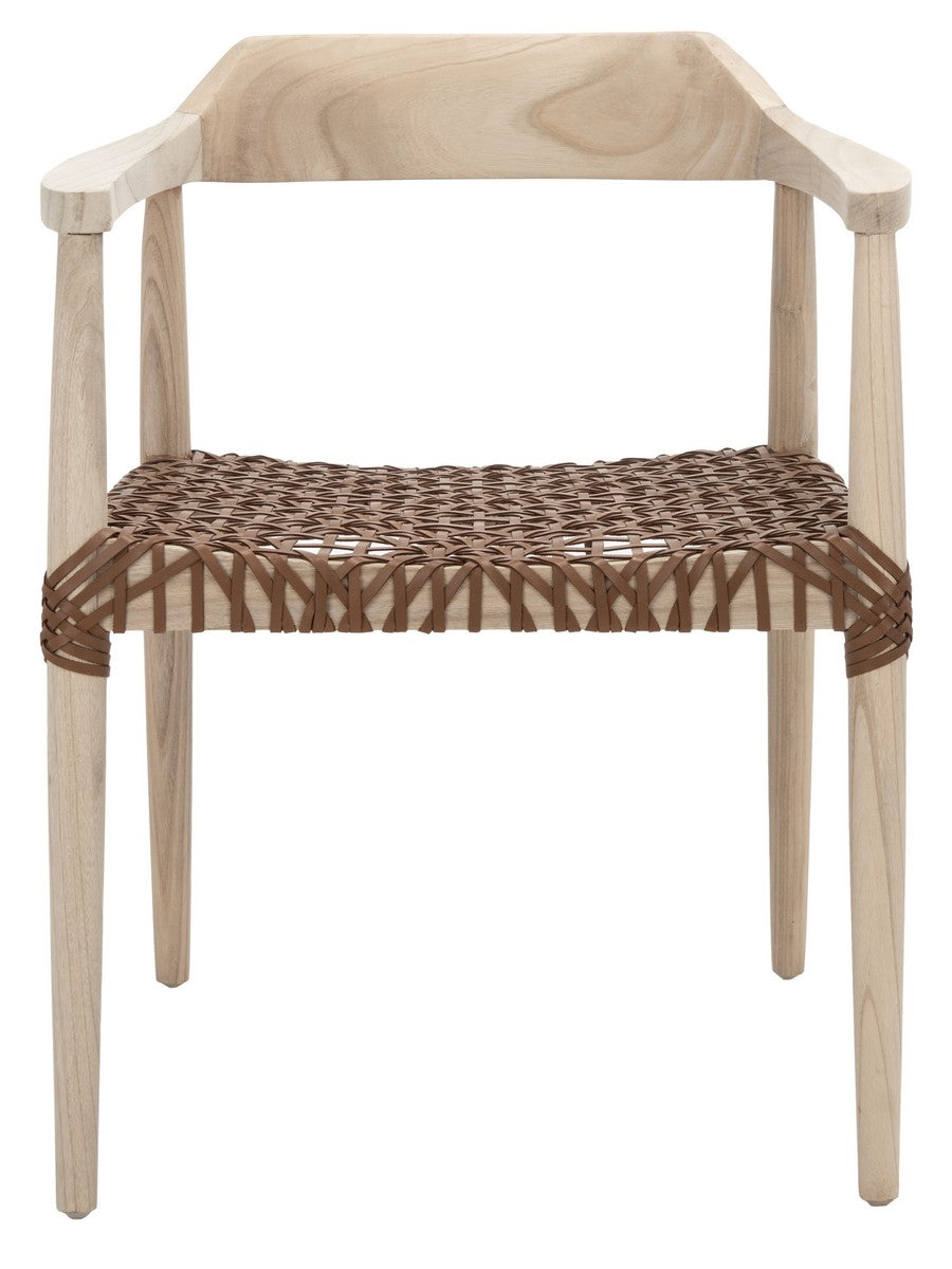 Safavieh Munro Leather Woven Accent Chair | Accent Chairs |  Modishstore  - 13
