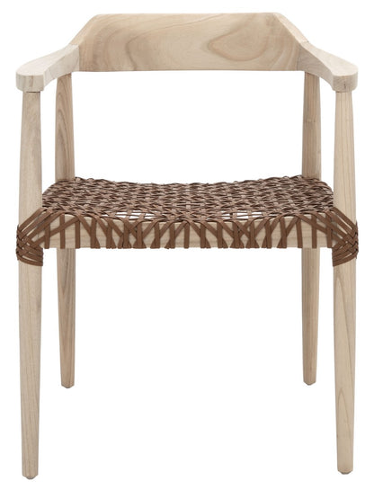 Safavieh Munro Leather Woven Accent Chair | Accent Chairs | Modishstore - 13