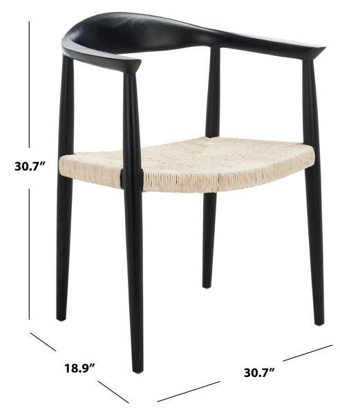 Safavieh Volta Foc Twist Accent Chair - Black Sungkai | Accent Chairs | Modishstore - 3
