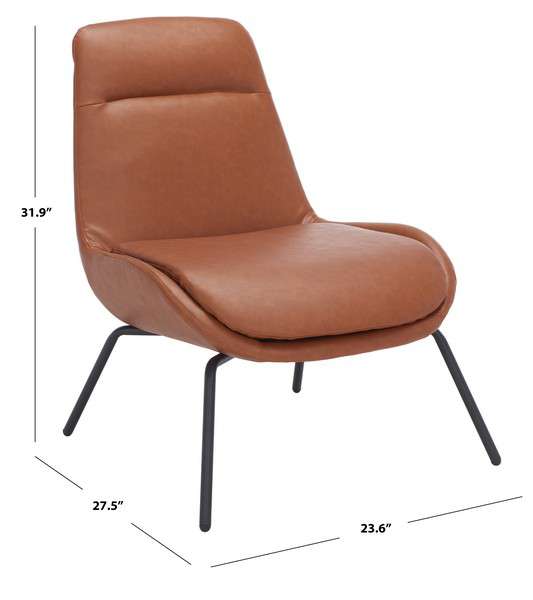 Safavieh Bridger Accent Chair - Cognac | Accent Chairs | Modishstore - 4