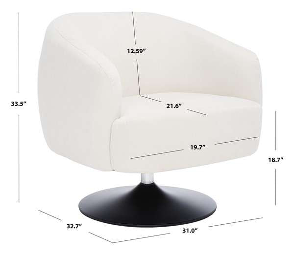 Safavieh Ezro Upholstered Accent Chair - Cream | Accent Chairs | Modishstore - 4