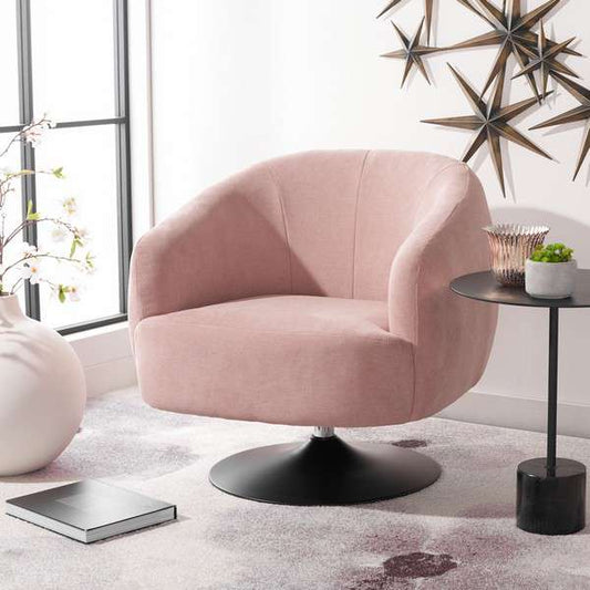 Safavieh Ezro Upholstered Accent Chair - Blush | Accent Chairs | Modishstore