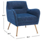 Safavieh Tilbrook Arm Chair - Navy | Armchairs | Modishstore - 3