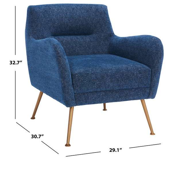 Safavieh Tilbrook Arm Chair - Navy | Armchairs | Modishstore - 3