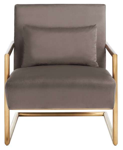 Safavieh Konomi Arm Chair - Dark Taupe | Armchairs | Modishstore