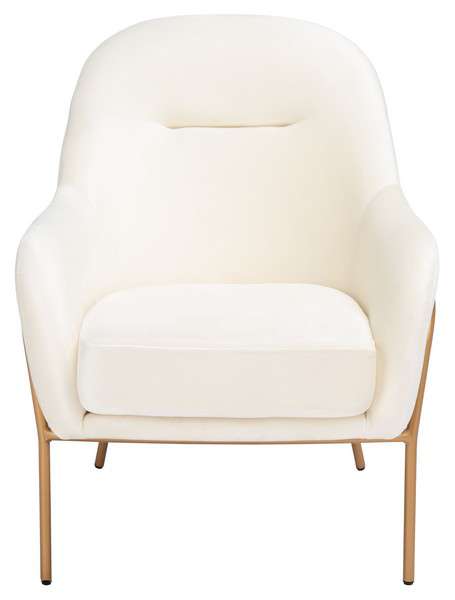 Safavieh Eleazer Velvet Accent Chair - Cream Velvet | Accent Chairs | Modishstore