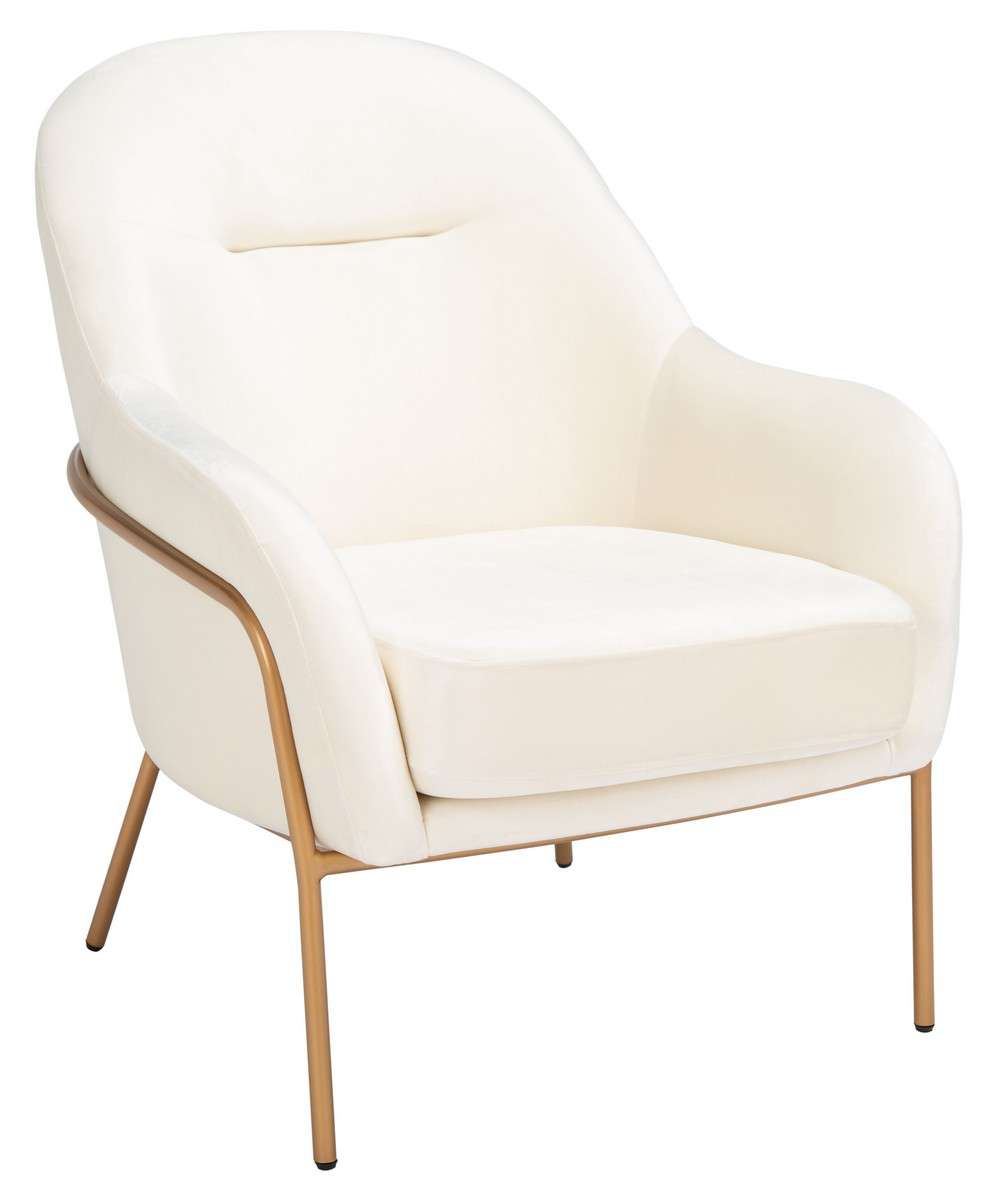 Safavieh Eleazer Velvet Accent Chair - Cream Velvet | Accent Chairs | Modishstore - 2