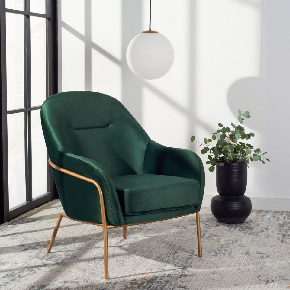 Safavieh Eleazer Velvet Accent Chair | Accent Chairs | Modishstore - 2
