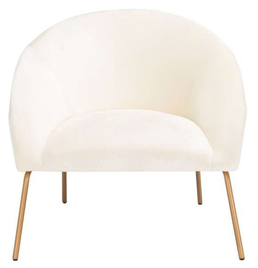 Safavieh Mandi Velvet Accent Chair - Cream Velvet | Accent Chairs | Modishstore