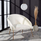 Safavieh Mandi Velvet Accent Chair - Cream Velvet | Accent Chairs | Modishstore - 4