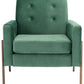 Safavieh Roald Sofa Accent Chair - Malachite Green Velvet | Accent Chairs | Modishstore - 2