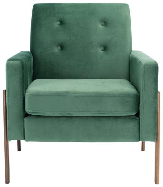 Safavieh Roald Sofa Accent Chair - Malachite Green Velvet | Accent Chairs | Modishstore - 2
