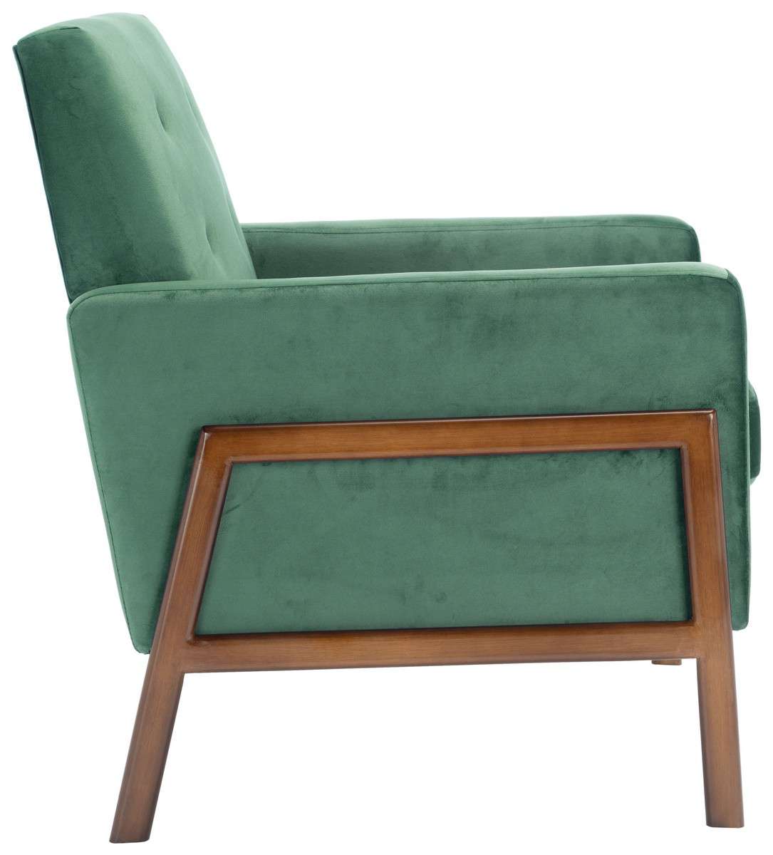 Safavieh Roald Sofa Accent Chair - Malachite Green Velvet | Accent Chairs | Modishstore - 4