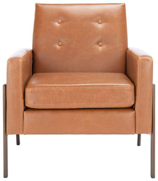 Safavieh Roald Sofa Accent Chair - Light Brown Pu | Accent Chairs | Modishstore - 2